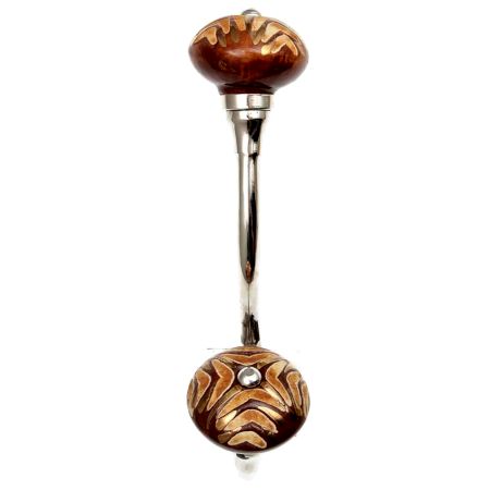 Cherry Wave Etched Ceramic Silver Iron Hook